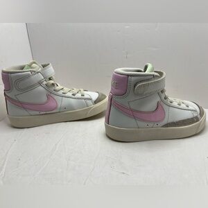 Nike Blazer Mid '77 Girls White/Pink Athletic Shoes Sneakers DA4087-106 Size 12c